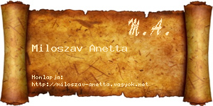 Miloszav Anetta névjegykártya